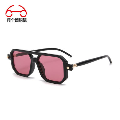 You, me, him, cross-border trend, retro, literary and modern sunglasses, Instagram street flat glasses, fashion sunglasses T2622