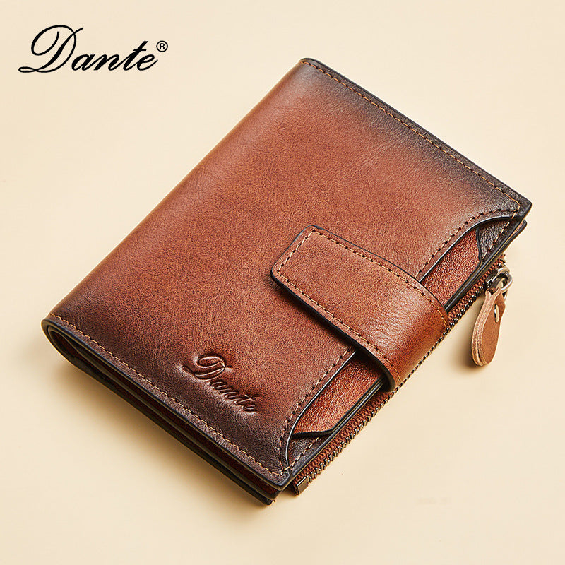 New men's wallet driver's license integrated first layer cowhide anti-theft credit card degaussing leather wallet cross-border explosions