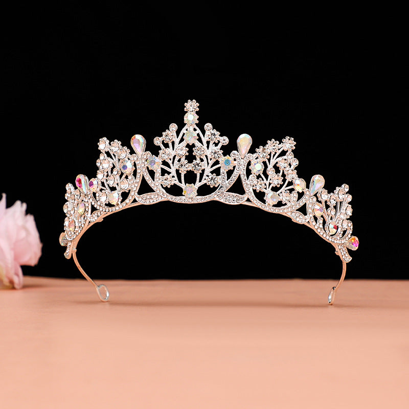 Super Fairy New Princess Sweet Bridal Crown Red Tiara Crystal Toast Clothing Hair Accessories 18Th Birthday Gift