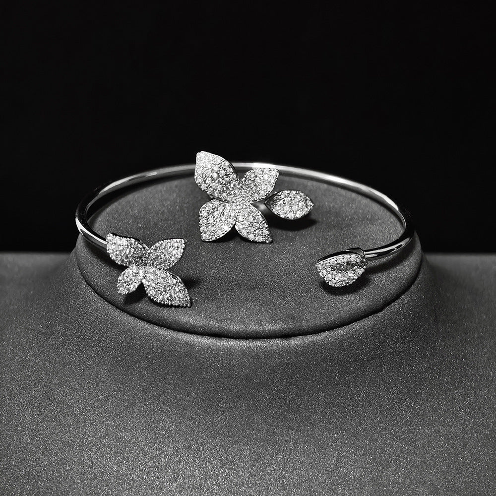 Cross-border Female Niche Opening Adjustable Bracelet Ring Popular Butterfly High Design Sense r5433-s8026