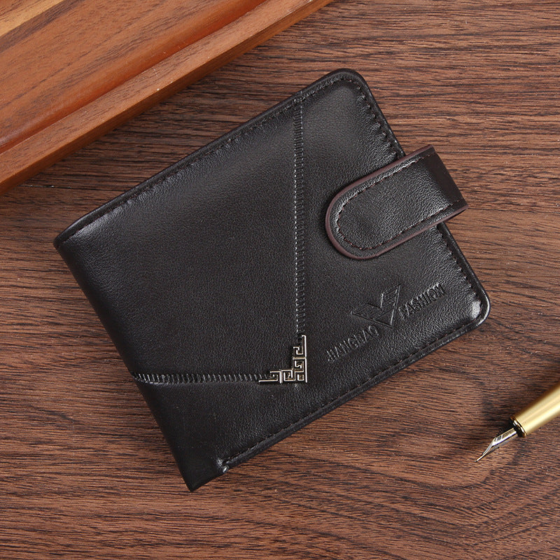 Cross-border Dropshipping Business Fashion Hasp 80% Off Short Wallet Male Multi-card Driver's License Multifunctional Men's Wallet