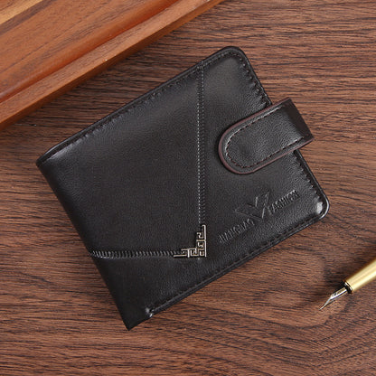 Cross-border Dropshipping Business Fashion Hasp 80% Off Short Wallet Male Multi-card Driver's License Multifunctional Men's Wallet