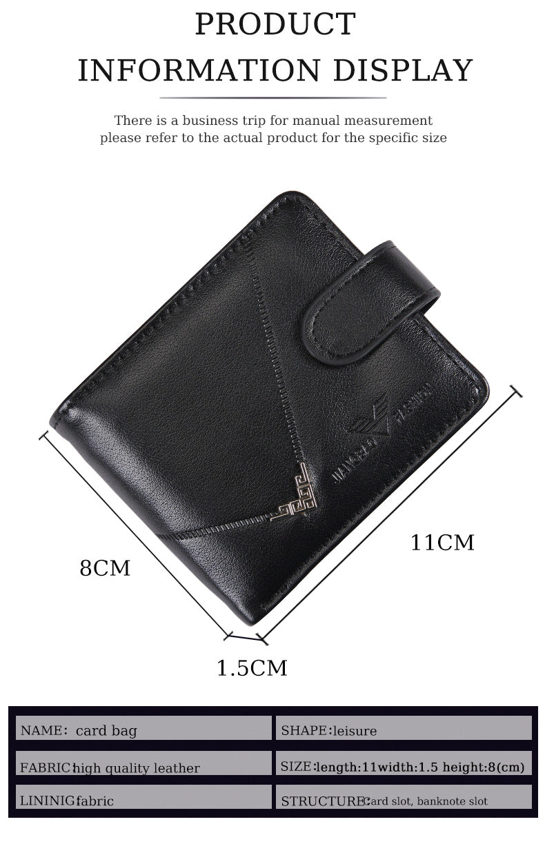 Cross-border Dropshipping Business Fashion Hasp 80% Off Short Wallet Male Multi-card Driver's License Multifunctional Men's Wallet