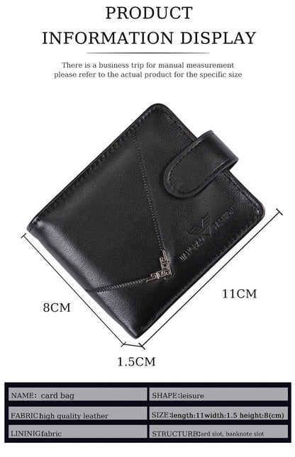Cross-border Dropshipping Business Fashion Hasp 80% Off Short Wallet Male Multi-card Driver's License Multifunctional Men's Wallet