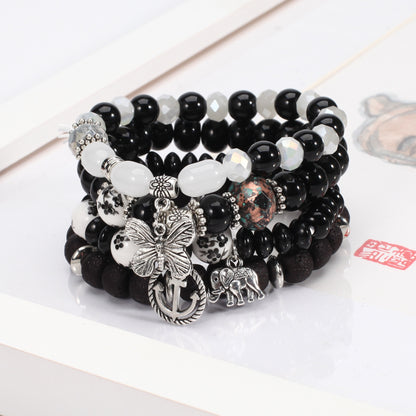 2022 Bohemian Butterfly Ship Anchor Elephant Pendant Multi-layer Bracelet Wholesale Bracelet Factory New Style Bracelet