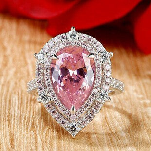 Shein supply inlaid high carbon Seiko quality princess square Paraíba ring female wholesale r8108