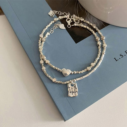 Niche Design Love Square Brand Sterling Silver Bracelet 2025 New Summer Girl Cold Wind Couple Girlfriend Gift