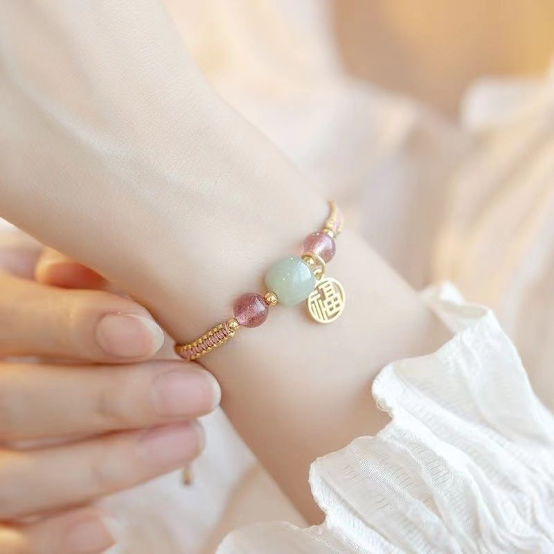 New Chinese Style Design Sense Plum Blossom Woven Bracelet for Women Chinese Style Adjustable Woven Hand Rope Gifts Hand Woven Rope