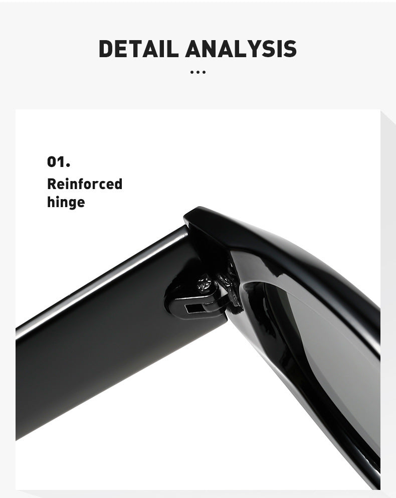 Retro Black Frame Rice Nail Irregular gm Cat's Eye Sunglasses Men's 2025 New Fashionable Street Photoshoot Sunglasses Women's High-end Sense