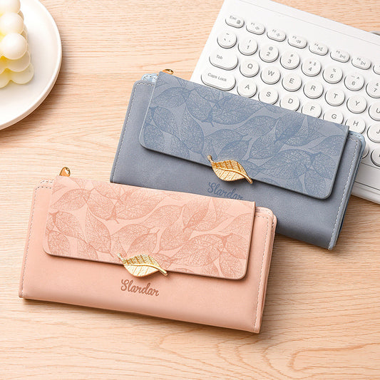Frosted Leaf Women’s Long Wallet | মেয়েদের রেট্রো লং ওয়ালেট