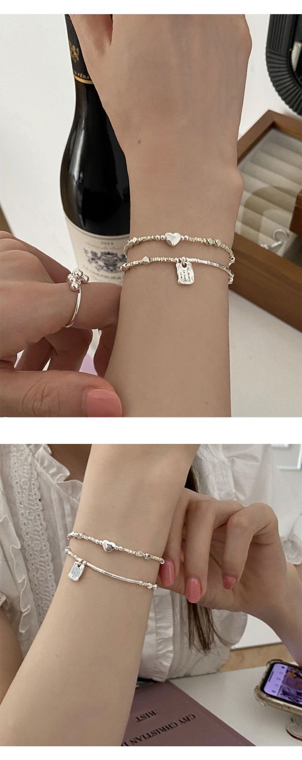 Niche Design Love Square Brand Sterling Silver Bracelet 2025 New Summer Girl Cold Wind Couple Girlfriend Gift