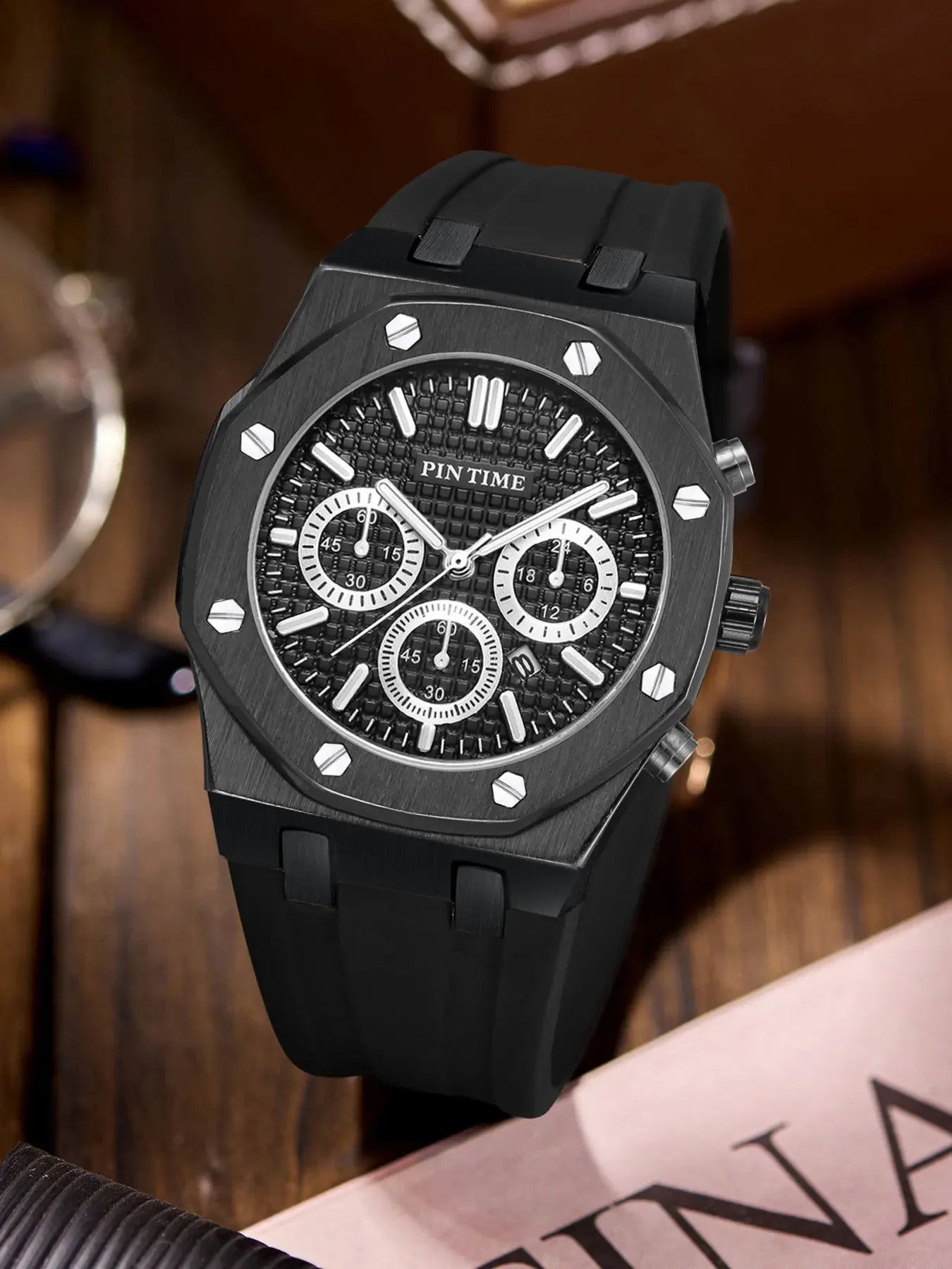 Foreign Trade Products: Men's Watch with Three Dials, Multi-Functional, Sports, Waterproof, Men's Fashion Casual Watch, Cross-Border Hot-Selling Item