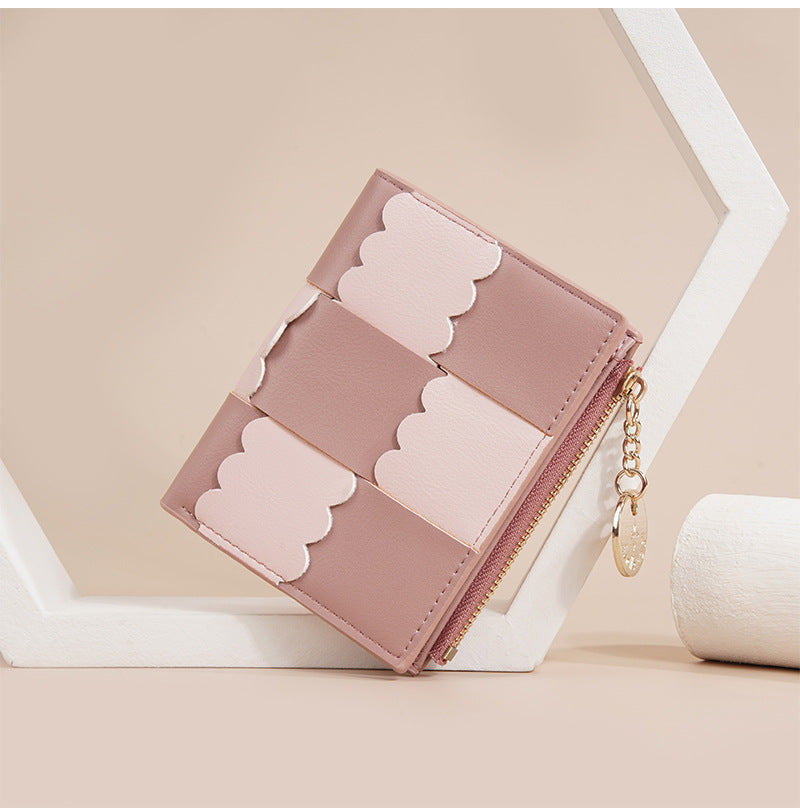 New Women's Short Wallet, Cute, Compact Card Slot, Short Card Holder, Exquisite and Simple Id Bag, Coin Purse for Women