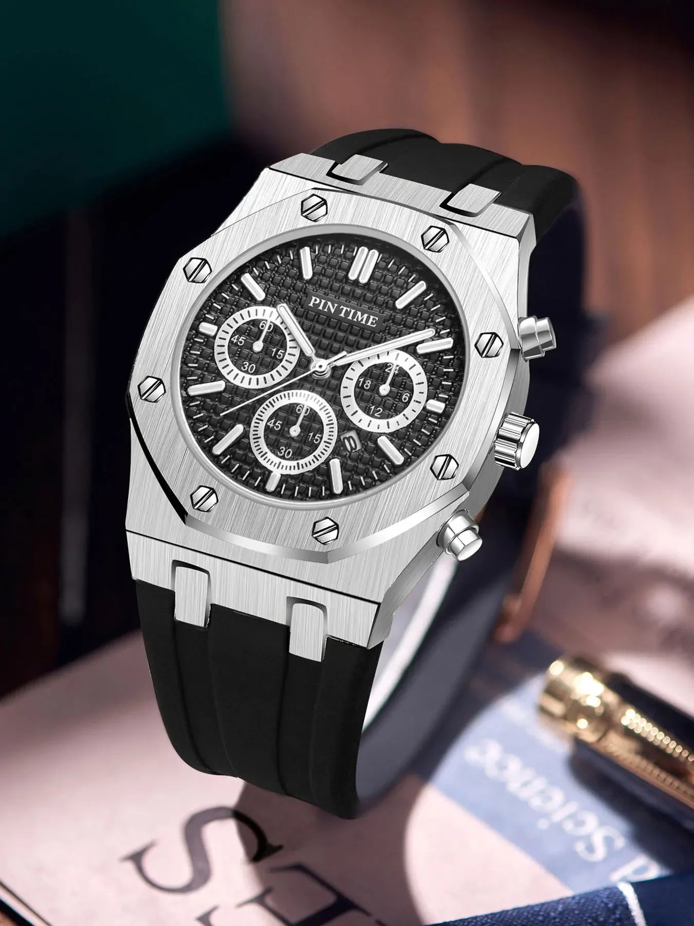 Foreign Trade Products: Men's Watch with Three Dials, Multi-Functional, Sports, Waterproof, Men's Fashion Casual Watch, Cross-Border Hot-Selling Item