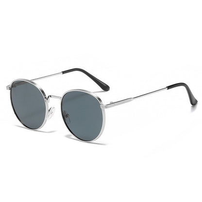 Retro Fashion High-End Metal Round Frame Sunglasses for Women European and American Cross-Border Ins Men's Driving Sunglasses Wholesale