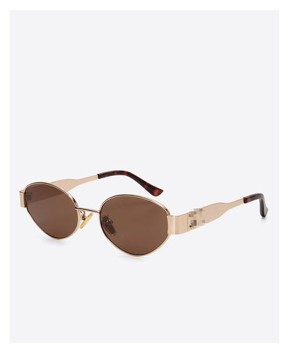 Y2K40235 Old Money Style Sunglasses Female Internet Celebrity Street Style Glasses Retro Oval High-End Cat-Eye Sunglasses
