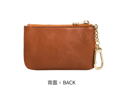 European and American Genuine Leather Cowhide Coin Purse Simple Mini Zipper Coin Bag 2025 New Small Wallet Women's Short Ultra-Thin