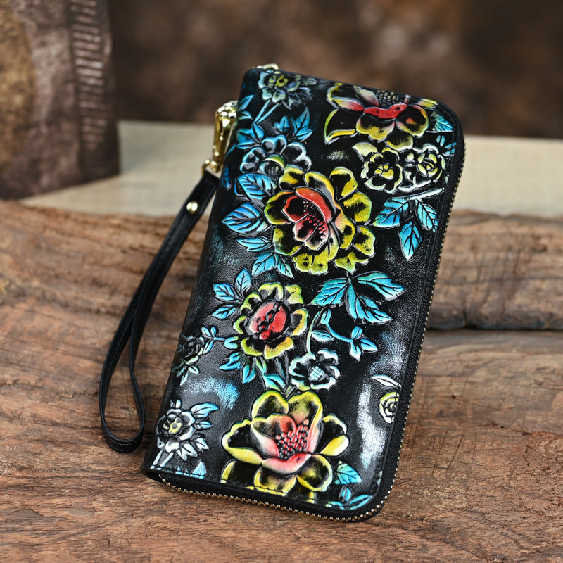 HENGDEWEI Vintage Genuine Leather Women’s Long Wallet | মেয়েদের প্রিমিয়াম লেদার লং ওয়ালেট
