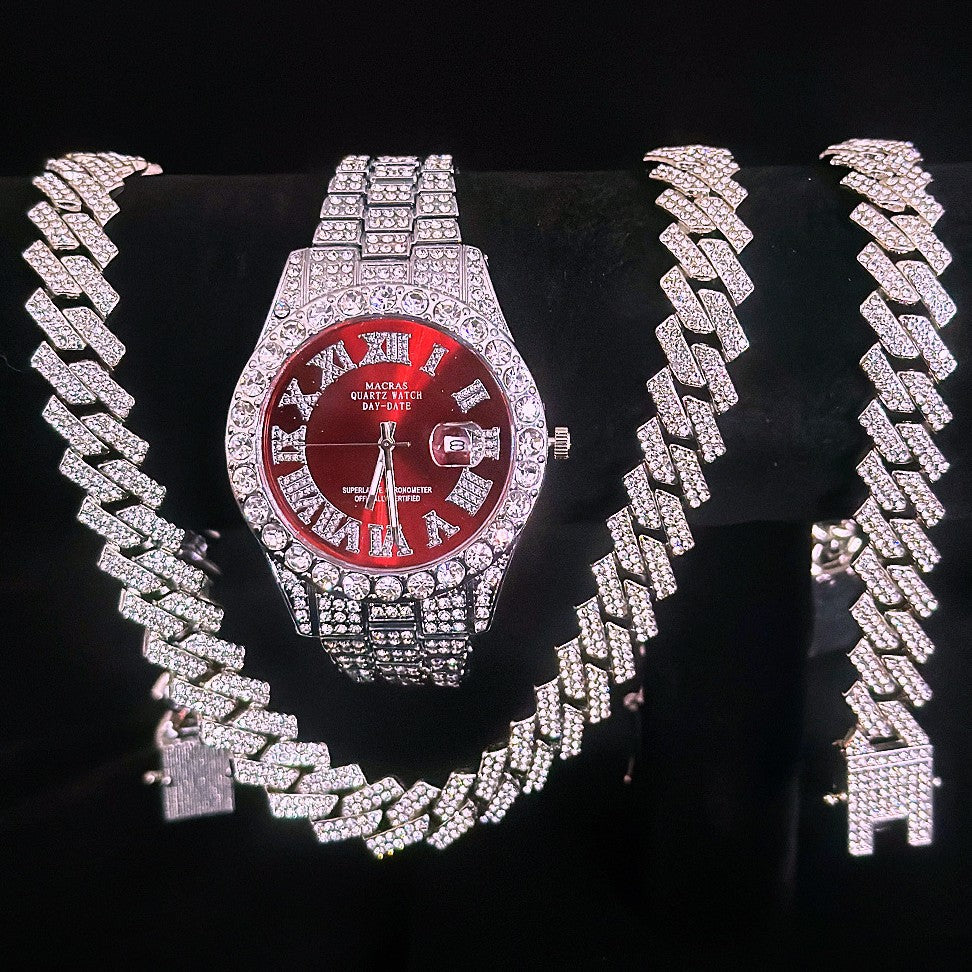 Tiktok Hot-Selling Fashion Casual Men's Watch Full Diamond Watch Men's Factory Price Direct Sale Complete Colors