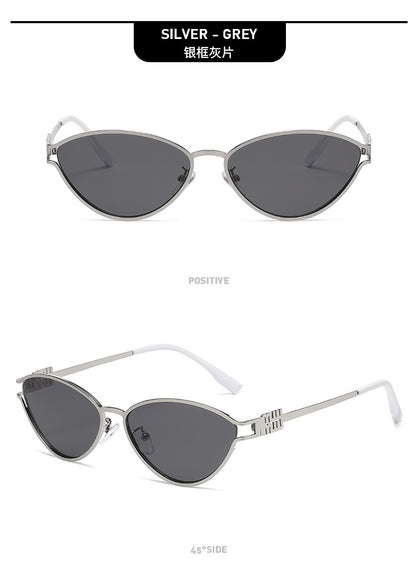 Fashionable Metal Cat-Eye Sunglasses European and American Trendy Women's Sunglasses Light Luxury High-End Anti-Uv Sunglasses for Men