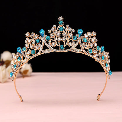 Super Fairy New Princess Sweet Bridal Crown Red Tiara Crystal Toast Clothing Hair Accessories 18Th Birthday Gift