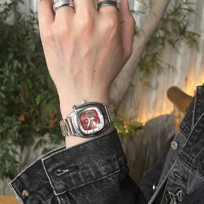 Millennial Retro Fashion Concept Digital Display Sports Men's Watch with Analog Numbers, Niche Ins Trendy Brand Quartz Watch