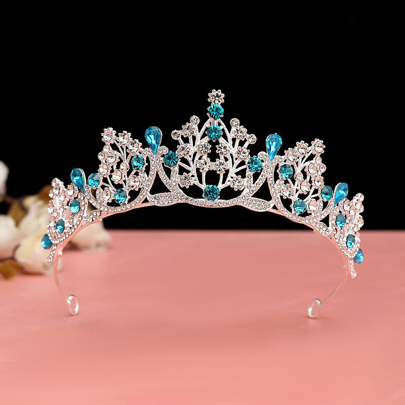 Super Fairy New Princess Sweet Bridal Crown Red Tiara Crystal Toast Clothing Hair Accessories 18Th Birthday Gift