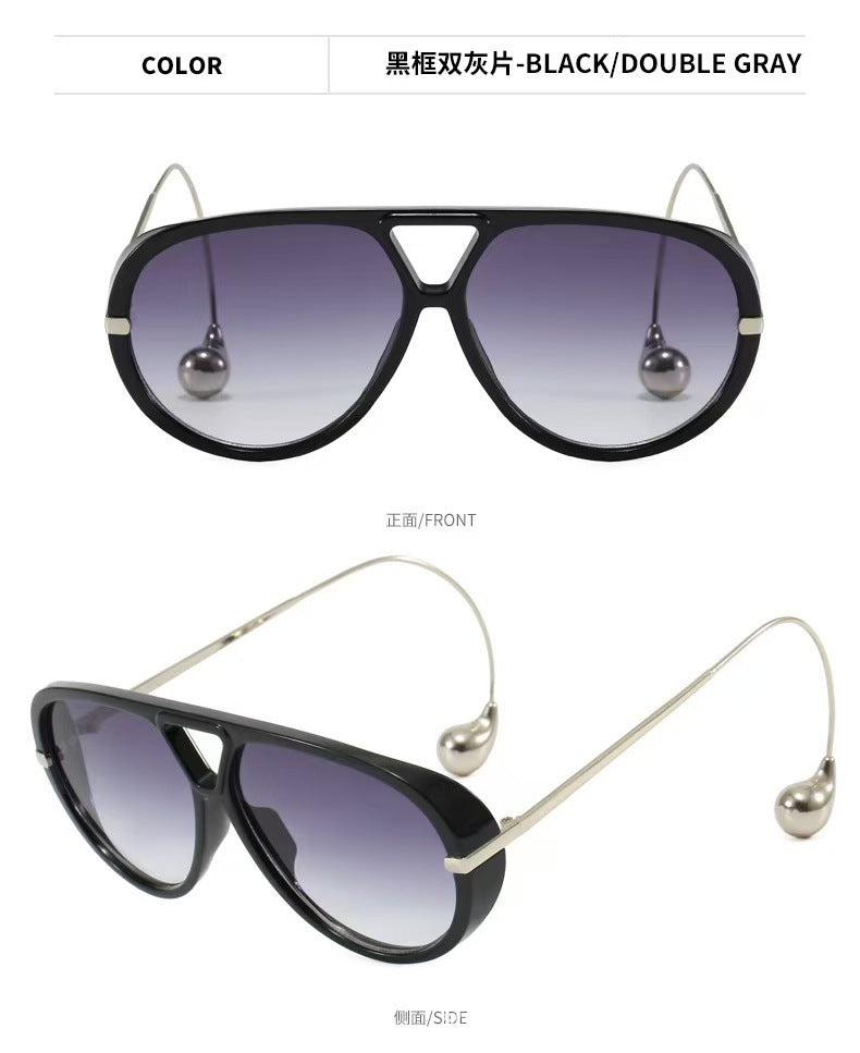 European and American Retro Large Frame Classic Double Beam Sunglasses New Personalized Outdoor Anti-ultraviolet Tide Men's and Women's Cross-border Sunglasses