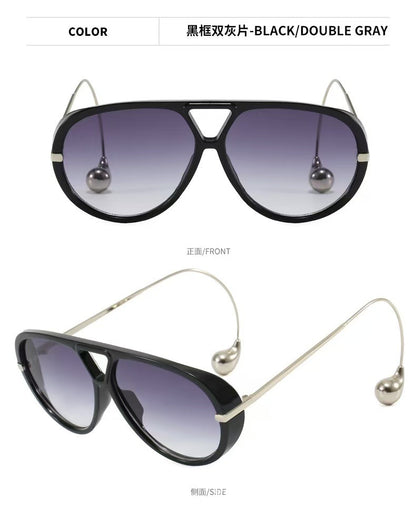 European and American Retro Large Frame Classic Double Beam Sunglasses New Personalized Outdoor Anti-ultraviolet Tide Men's and Women's Cross-border Sunglasses