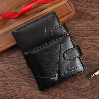Cross-border Dropshipping Business Fashion Hasp 80% Off Short Wallet Male Multi-card Driver's License Multifunctional Men's Wallet