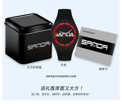 SANDA Outdoor Sports Watch Simple Waterproof Men's and Women's Fashion Quartz Watch Silicone Tape Casual Student Quartz Watch