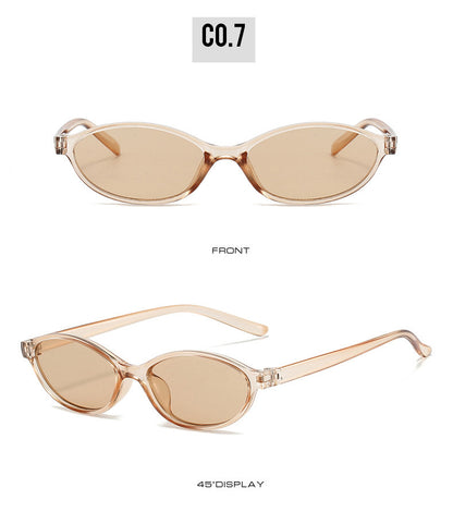 European and American Retro Oval Small Frame Sunglasses Women's Outdoor Fashion Wear Sunglasses Men's Personalized Hip-Hop Spice Glasses
