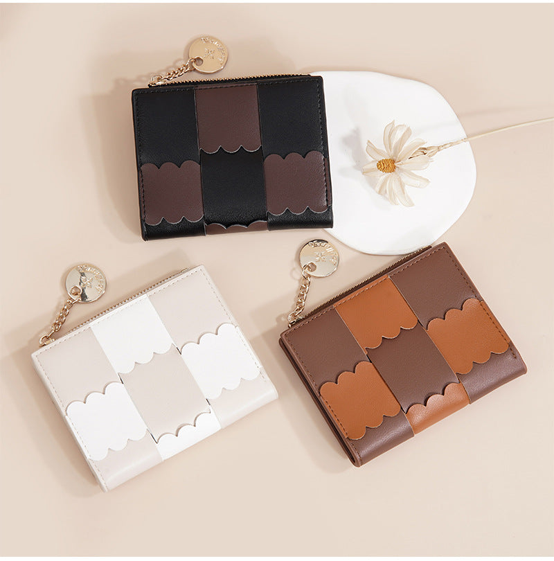 New Women's Short Wallet, Cute, Compact Card Slot, Short Card Holder, Exquisite and Simple Id Bag, Coin Purse for Women