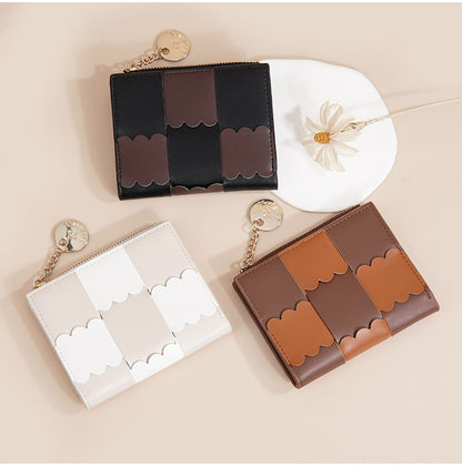 New Women's Short Wallet, Cute, Compact Card Slot, Short Card Holder, Exquisite and Simple Id Bag, Coin Purse for Women