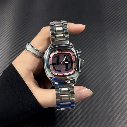 Millennial Retro Fashion Concept Digital Display Sports Men's Watch with Analog Numbers, Niche Ins Trendy Brand Quartz Watch