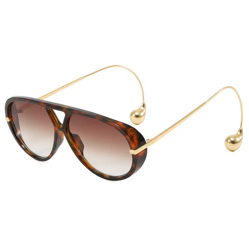 European and American Retro Large Frame Classic Double Beam Sunglasses New Personalized Outdoor Anti-ultraviolet Tide Men's and Women's Cross-border Sunglasses