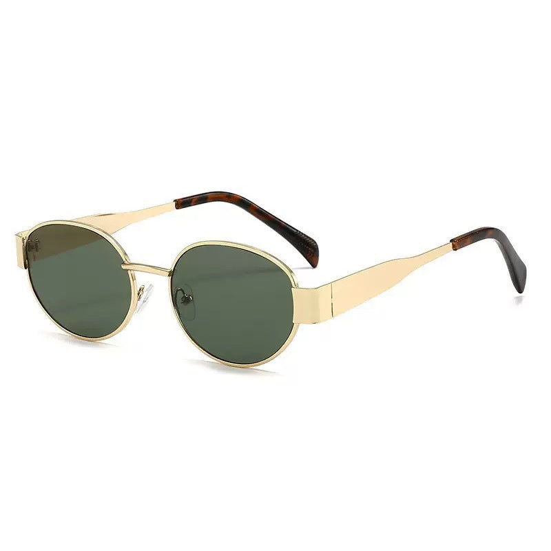 Cross-border New Arc de Triomphe Oval Metal Small Frame Sunglasses Women's High-end Fashion Street Photograph Sunglasses Sunglasses