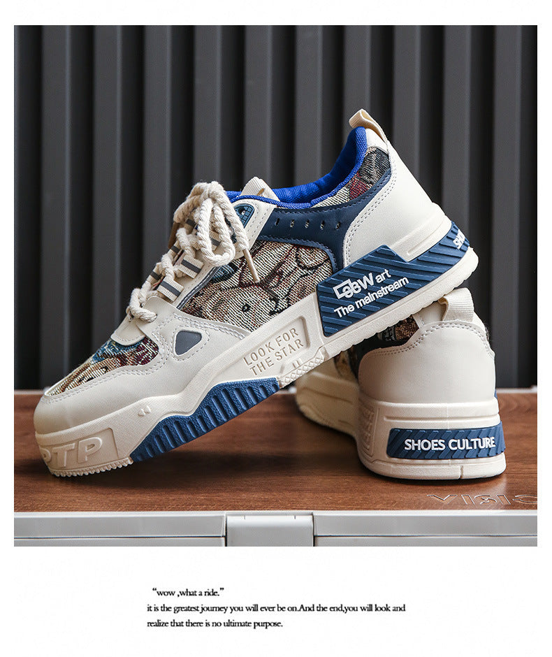 National Trend Men's Shoes 2024 Autum New Breathable Canvas Shoes Men's Niche Original Casual Shoes Sneakers Thick-Soled Student Shoes