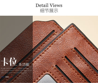 New men's wallet driver's license integrated first layer cowhide anti-theft credit card degaussing leather wallet cross-border explosions