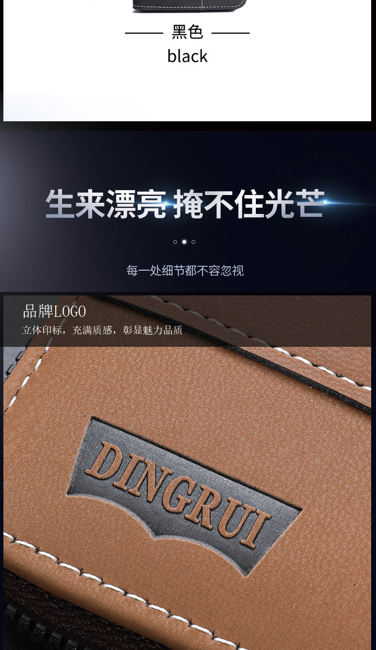 New crazy horse leather men's wallet European and American retro style PU zipper bag fashion short card bag change bag wholesale
