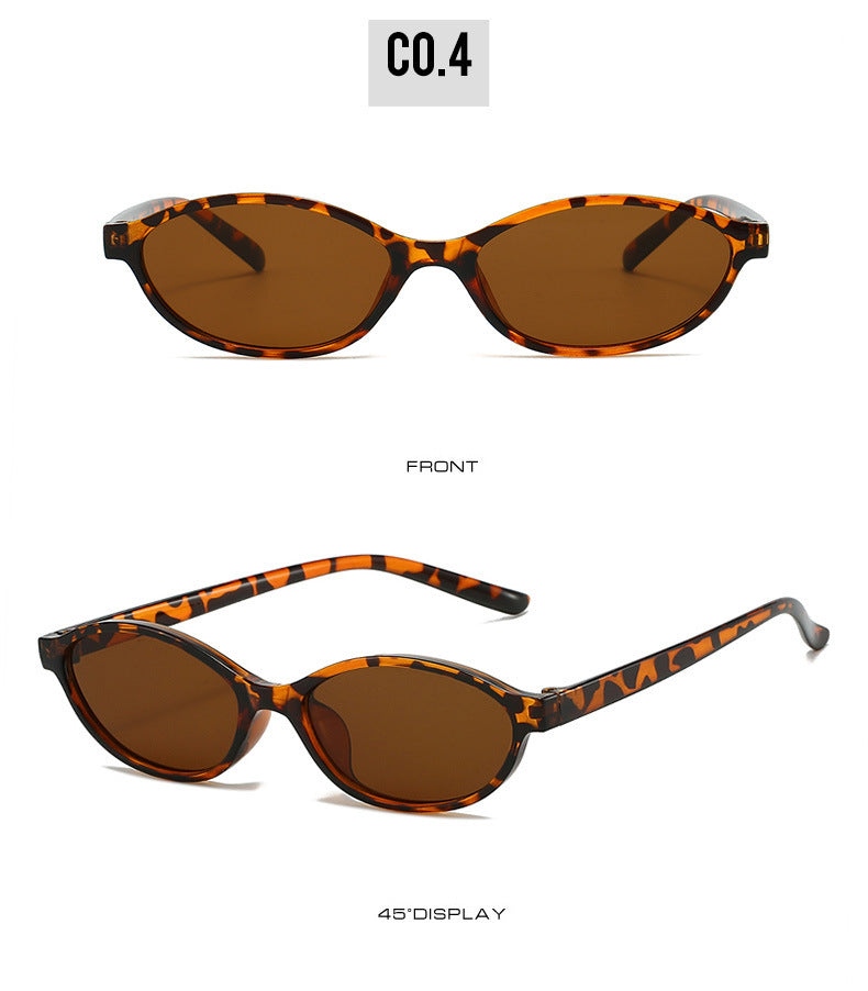 European and American Retro Oval Small Frame Sunglasses Women's Outdoor Fashion Wear Sunglasses Men's Personalized Hip-Hop Spice Glasses