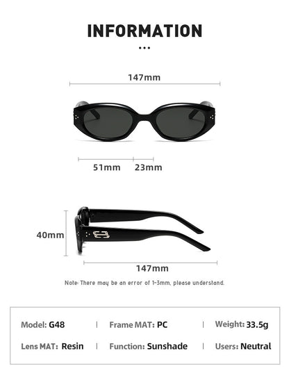 Retro Black Frame Rice Nail Irregular gm Cat's Eye Sunglasses Men's 2025 New Fashionable Street Photoshoot Sunglasses Women's High-end Sense