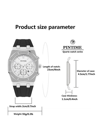 Foreign Trade Products: Men's Watch with Three Dials, Multi-Functional, Sports, Waterproof, Men's Fashion Casual Watch, Cross-Border Hot-Selling Item