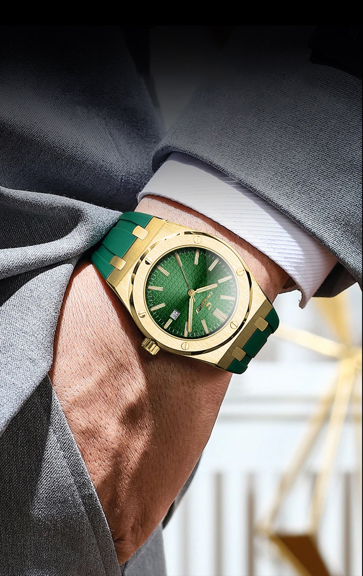 Chaxigo Series Quartz Watch Gold Classic Men's Waterproof Watch Men's Watch Men's Watch Manufacturer Dropshipping