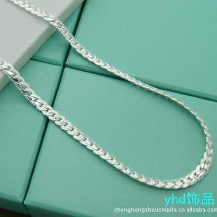 16-24 inch foreign trade best selling 5MM side necklace plated 925 silver men's and women's wear manufacturers in stock direct supply batch