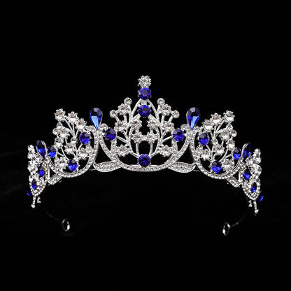 Super Fairy New Princess Sweet Bridal Crown Red Tiara Crystal Toast Clothing Hair Accessories 18Th Birthday Gift
