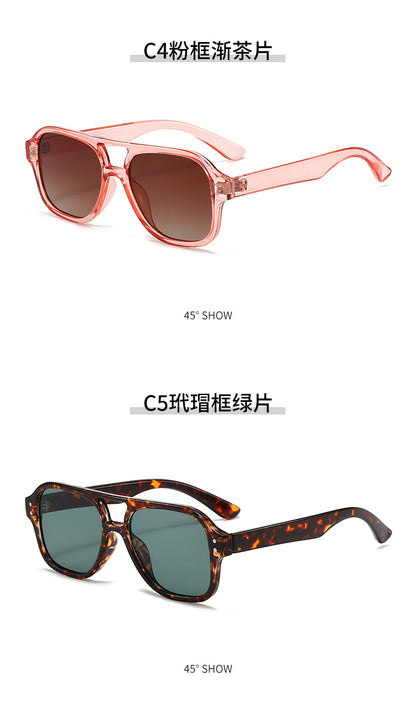 New European and American Ins Internet Celebrity Sunglasses Men's Cross-border Punk Trendy Show Sunglasses Double-beam Sunglasses Women's High-end Sense