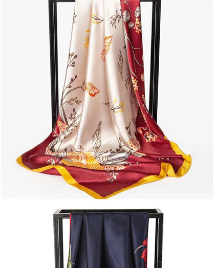 Double-sided scarf 90 square scarf summer women's thin decorative versatile small scarf shawl scarf scarf