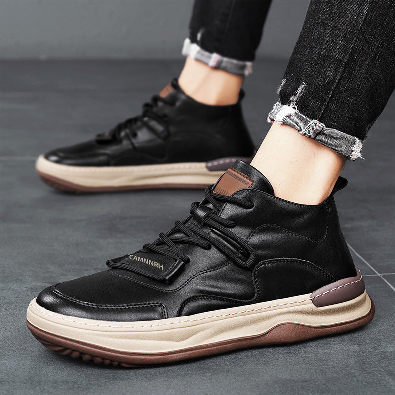 Men's Shoes Autumn New High-top Casual Shoes All-match Fashion Sports Trendy Shoes for Teenagers and Students Waterproof Non-slip Sneakers