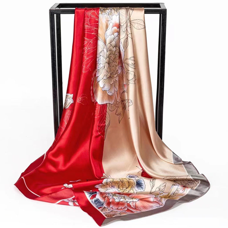 Double-sided scarf 90 square scarf summer women's thin decorative versatile small scarf shawl scarf scarf